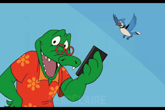 create a custom 2d cartoon animation video, 2d cartoon character animation
