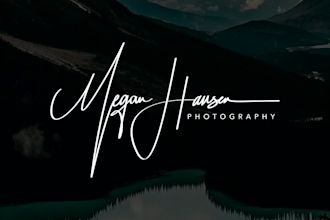 design a realistic signature logo for photography watermark