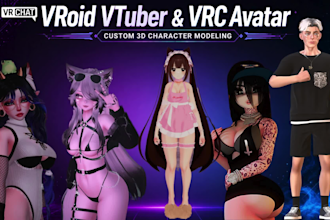 design 3d vroid vtuber model nsfw avatar rigging vrm vrchat mmd streaming gmod