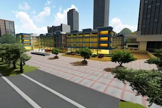 design commercial house exterior building and 3d architectural render