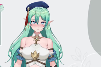 draw custom 2d vtuber model or do live2d model commission or vtuber rigging