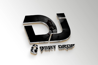 design dj, rock, band, typography, business, and music logo