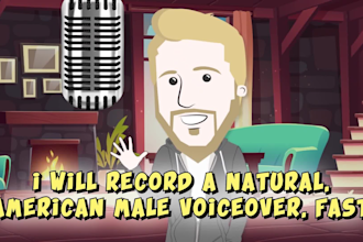 record a deep, natural american male voiceover