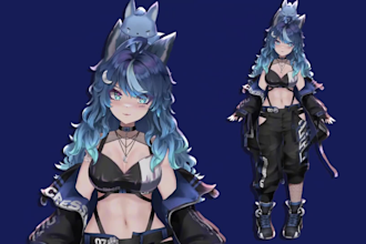 draw and rig live2d vtuber model vtuber rigging live2d model, 2d vtuber model