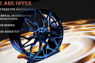 do wheels,4k render,4k animation, and make cad files