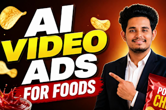 be ai video creator for food products, ai commercial, ai ads