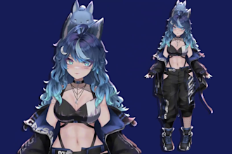 draw and rig live2d vtuber model vtuber rigging live2d model, 2d vtuber model