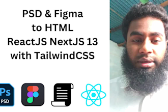 convert psd to html psd to react js figma to react next js