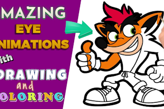 do drawing and coloring page videos, youtube kids, eye animations