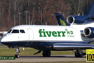 add your logo or text on a business jet plane video