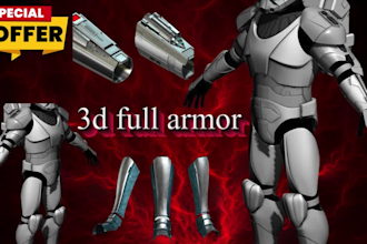 design custom 3d cosplay armor and props for 3d printing stl