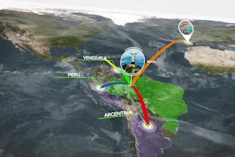create connections animation on map between countries or cities