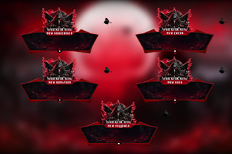 design twitch overlay, animated stream overlay and twitch emotes