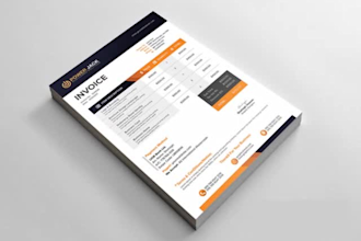design professional invoice, letterhead, envelope