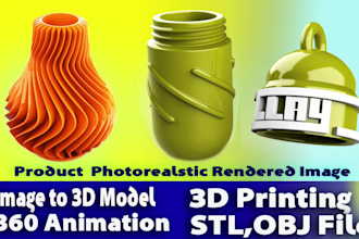 convert 2d design or image to 3d stl for printing, rendering, gif