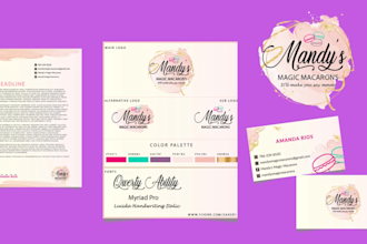 design watercolor logo with complete branding kit
