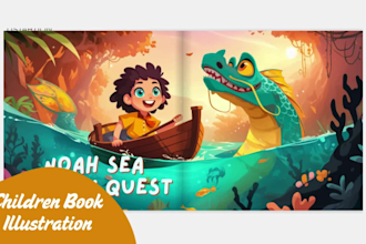 draw whimsical children story book illustration and cover