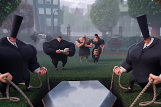 create fun 3d cartoon animation for kid with background music and voiceover