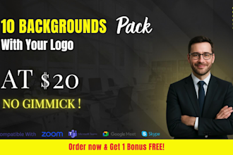 design professional zoom virtual background within 24 hours