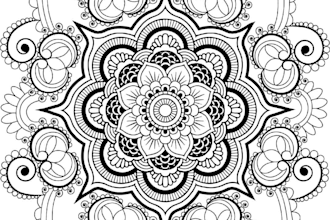 create unique coloring book mandala drawing