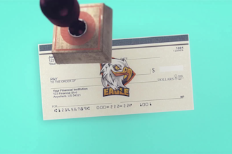 stamp your logo on color background, documents or images