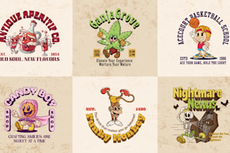 create retro cartoon mascots