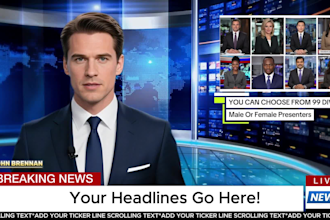 create a professional  breaking news ai spokesperson video