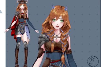 draw and rig live2d model vtuber rigging vtuber model in anime style