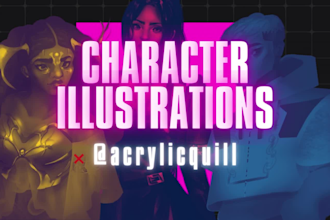 draw fantasy, sci fi, cyberpunk character art for you