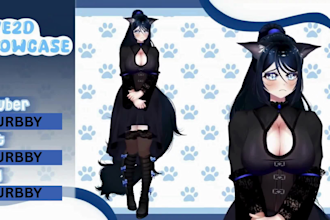 draw and rig a 2d vtuber model, anime live2d avatar