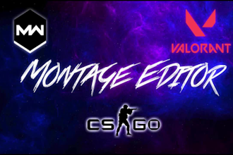 edit a professional montage for valorant, csgo, warzone