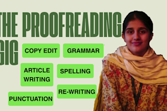 proofread, copy edit and rewrite articles or blogs
