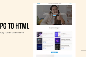 convert PSD to HTML, figma to HTML CSS website with responsive design