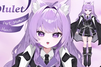 draw and rig live2d vtuber model, 2d vtuber model, live2d vtuber commission