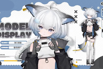 draw and rigging male or female live 2d v tuber  model, live 2d streamer, anime