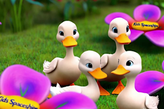 create colorful 3d ai animation story and ai video art