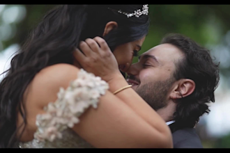 do romantic wedding video editing, or event video with cinematic storytelling