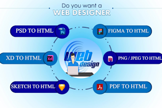 convert figma to html, xd to html, psd to html responsive