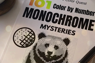 create monochrome color by number mystery books for KDP