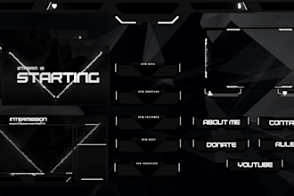 design captivating twitch overlays, animated stream packages, and custom logo