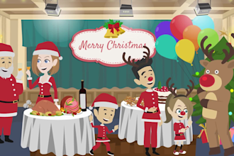 create animated video for christmas and new year