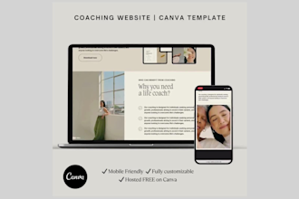 create coaching canva website, course sales