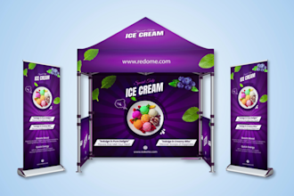 design canopy tent, backdrop and roll up banner in 24 hours