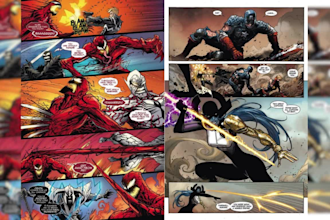 draw custom comic book, graphic novel, or vintage webtoon strip