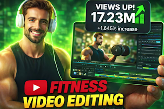 do workout video or fitness and gym video editing for social