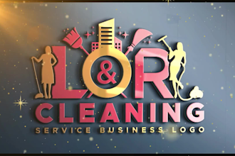 design clean house, janitorial or commercial cleaning service logo