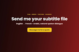 translate your film subtitles into french or arabic