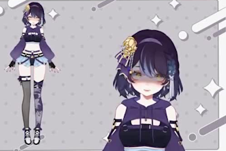 draw and design live2d vtuber model, 2d vtuber rigging, 2d vtuber ,pngtuber