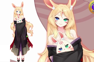 draw and rig live2d vtuber model live 2d vtuber commission anime vtuber model 3d