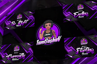 craft twitch logo, twitch and kick overlays, animated stream overlays, panels